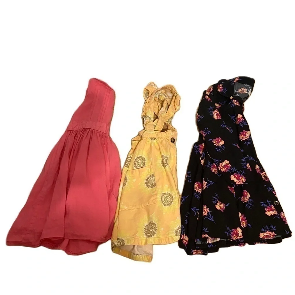 5T Girls Dress Bundle Oshkosh Pink Old Navy Floral Button Down Sunflower